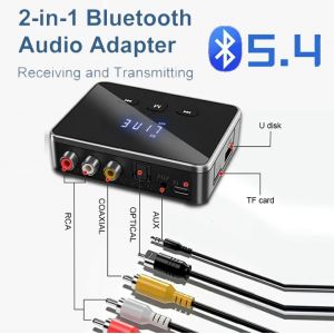 Bluetooth 5.4 voiture récepteur émetteur aptX HD 3.5mm Jack Aux adaptateur sans fil musique pour TV