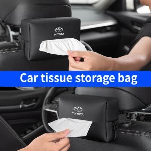 Boîte à mouchoirs intérieure de voiture en PU, sac de rangement pour dossier de siège, pour Toyota