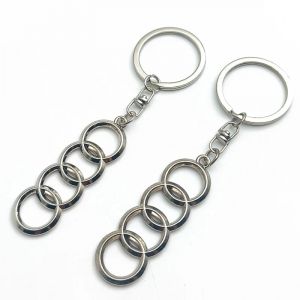 Porte-clés avec Logo de voiture en métal, 4 anneaux, pour Audi A1 A3 A4 A5 A6 A7 A8 Q2 Q3 Q5 Q7 RS 3