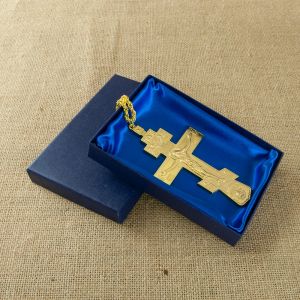 Croix pectorale orthodoxe mode croix byzantin plaqué or Crucifix croix collier pendentif pour bispo
