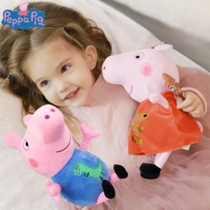 Véritable 30 cm/11.8in Peppa Pig George papa maman peluche poupée cadeau jouet cochon maison chambre