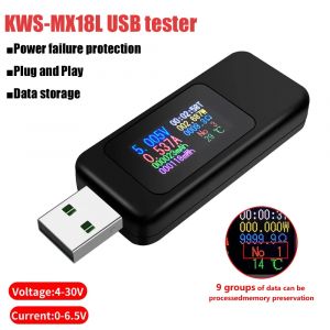 Testeur USB 10 en 1, voltmètre numérique DC, ampèremètre de tension de courant, ampèremètre,