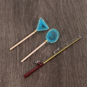 Poteau de p&ecirc;che l'inventaire 1:12, filet de trammel, courses, d&eacute;coration de maison, accessoires de