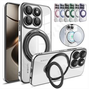 Coque pour Xiaomi 14T Pro Redmi Note 13 Pro Plus 4G 5G Poco X6 Pro X6 Magsafe anneau Transparent