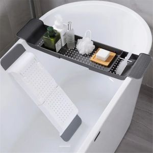 Étagère de baignoire extensible, plateau de salle de bain, caddie de douche, support de baignoire en