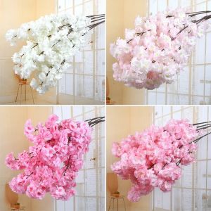 Fleur de cerisier artificielle en soie, branche de fleur de cerisier, décoration d'arc de mariage,