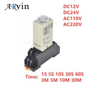 1 ensemble H3Y-2 DC 12V 24V /AC 110V 220V, minuterie de retard, relais temporis&eacute; 0-1s 5s 10s 30s 60