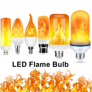 USB E14 inda B22 Led Ampoules Flamme Simulée 9W AC85-265V Luces Accueil Accessoires Électroniques