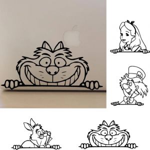 Autocollant d'art en vinyle chat de Cheshire, sparadrap de fenêtre de voiture, Alice au pays des
