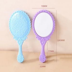 Miroir de vanité à main sculpté Vintage, Ellipse ABS, miroir de maquillage pour Salon de SPA,
