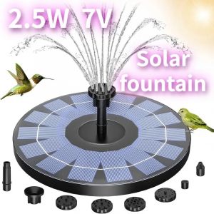 Fontaine solaire extérieure 1W/1.5W/2.5W, Kit de pompe de fontaine solaire pour étang de jardin avec