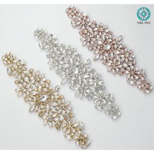 (1 PC) argent cristal strass applique patch perle ceinture or perl&eacute; fer sur correctif &agrave; chaud pour