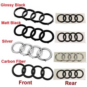 4 anneaux ABS capot de voiture avant arrière coffre emblème argent noir Logo pour Audi A3 A4 A5 A6