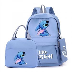3 pi&egrave;ces/ensemble Lilo point sac &agrave; dos pour fille gar&ccedil;on &eacute;tudiant adolescent enfants sac &agrave; dos