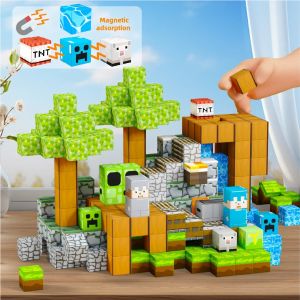 82 pi&egrave;ces cr&eacute;atif Mine aimant monde blocs de construction magn&eacute;tiques organes Slime ch&acirc;teau sc&egrave;ne