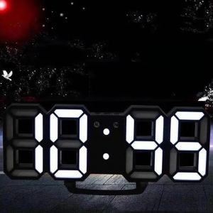 Mini horloge murale numérique LED 3D, horloge de bureau, réveil électronique, salon, bricolage,