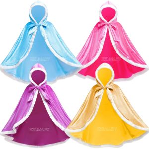 Cape de Costume de princesse pour enfants filles, Cape &agrave; capuche Anna Elsa Aurora raiponce,