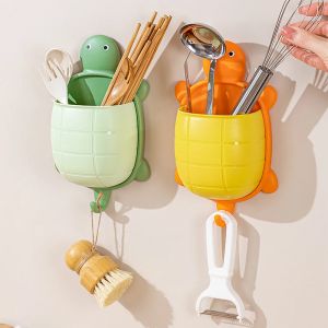 1 pièces support de rangement de brosse à dents mignon, auto-adhésif/ventouse support organisateur