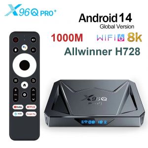 Le plus r&eacute;cent X96Q PRO + Android 14 TV Box 4GB 32GB Allwinner H728 Quad Core 8K HD 1000M LAN Wifi6