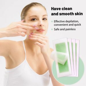 12/24 pièces bandes de cire pour les lèvres du visage pour le visage menton lèvre supérieure