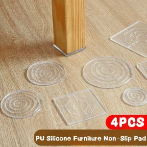 Coussinet antid&eacute;rapant en Silicone, 4 pi&egrave;ces, tapis de pied de Table Anti-mobile, fixateur de pied