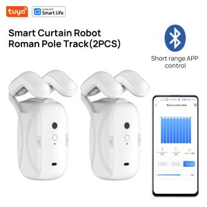 Robot rideau intelligent Bluetooth Tuya, 2 pièces, piste de tige romaine, livraison n'inclut pas la