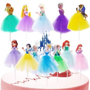 Décorations de Cupcake princesse Disney, cendrillon Elsa, blanche-neige, décorations pour