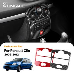 Autocollant en Fiber de carbone souple LHD RHD, panneau CD AC, accessoires d'intérieur pour Renault