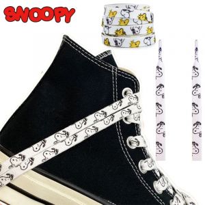 1 paire de lacets Snoopy Anime lacets épais pour baskets lacets de chaussures en tissu plat doux
