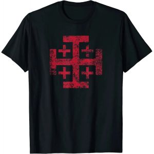 T-shirt manches courtes col rond homme, estival et décontracté, 2024 coton, avec chevalier templier