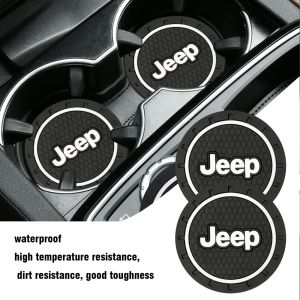 Dessous de verre antidérapant en Silicone pour voiture, 1/2 pièces, tapis de tasse d'eau,