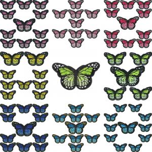 10 pi&egrave;ces papillon patchs Lot en gros en vrac grand petit fer &agrave; coudre pour v&ecirc;tements brod&eacute; Anime