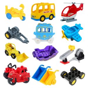 Nouveaux grands blocs de construction enfants jouets dessin animé princesse chariot voiture avion