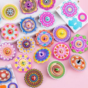 40 pièces bricolage Mini 3D papier puzzle gyroscope toupie jouets pour enfants fête d'anniversaire