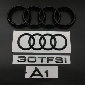 AUDI All A1 4 anneaux logo ABS noir capot de voiture capot avant gril coffre arrière emblème Badge