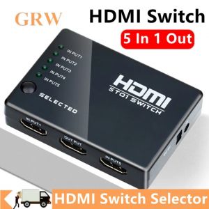 Commutateur compatible HDMI 5 ports avec télécommande IR commutateur vidéo 3D commutateurs KVM 5 en