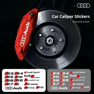 Autocollants de moyeu de roue de voiture à étrier, 6 pièces, pour Audi Quattro RS Logo A3 A4 A5 A6