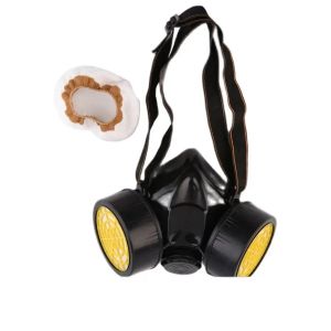 Masque de travail demi-visage noir, respirateur de sécurité, masque à gaz, 2 boîtes pour