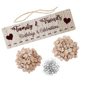 Autocollants de nom de Plaque en bois, panneau de rappel d&eacute;coratif, calendrier suspendu pour bureau