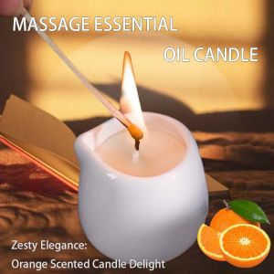 Bougie d'huile essentielle de Massage orange douce à basse température, chauffage du corps complet