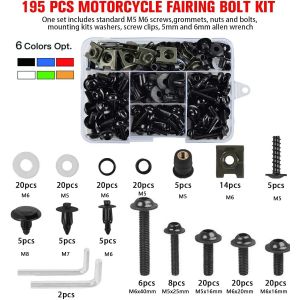 Kit de vis de carénage de pare-brise de moto, Clips d'écrou pour Yamaha TMAX500 TMAX530 TMAX560 TMAX
