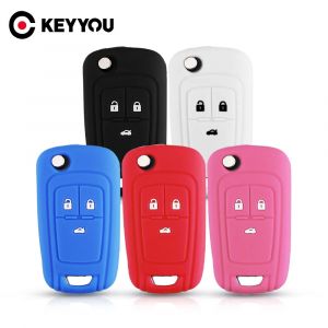KEYYOU 3 boutons Silicone voiture clé housse pour Chevrolet Cruze Buick Opel Astra Corsa Antara