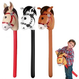 Cheval gonflable, tête de cheval gonflable sur bâton, Costume de cheval, poney/ Cowboy