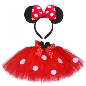 Jupe tutu Minnie rose pour bébés filles, tutus moelleux pour fête d'anniversaire, jupes en tulle