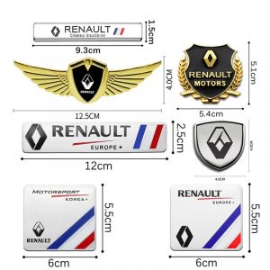 Autocollant décoratif d'insigne d'emblème en aluminium en métal 3D, style de voiture, Renault Clio