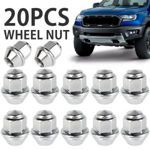 20 pièces écrous de roue pour roues Ford M12x1.5 19mm écrous de roue hexagonaux 60 degrés coniques