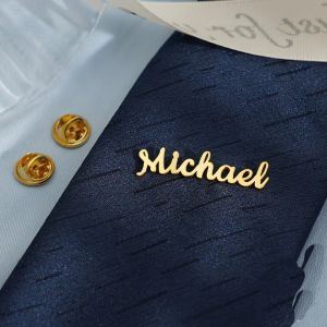 Broche de nom personnalisée, badge de veste neutre personnalisé, badge d'abbreviation de nom unique,