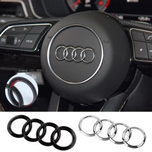 Autocollant de couverture d'emblème de volant de voiture ABS, pour Audi A6L A4L A8L A1 A5 A3 A7 Q3