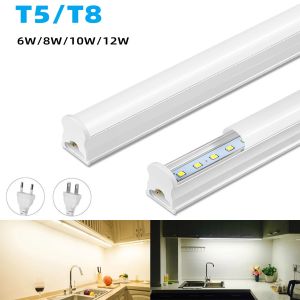 Tube Lumineux LED 6W 29cm 10W 57cm, Barre Lumineuse Rigide pour Cuisine, Sous Cabinet, Tube T5