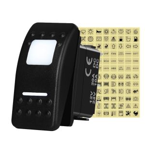 12V 20A blanc Led SPST/DPDT interrupteur à bascule ON OFF/(ON) OFF (ON) voiture bateau réinitialiser